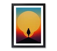 Royal Sunset Abstract Framed Print | A2 Black Framed Wall Art | Ready to Hang | Abstract Landscape Picture | Living Room Bedroom Lounge Office