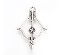 Royal Swan 30 Pcs Tibetan Style Alloy Bow & Arrow Charms, Antique Silver Crossbow Pendants, 36x23.5x3.5mm, Hole: 2mm. for Jewelry Making, Arts & Crafts