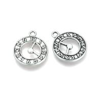 Royal Swan 50 Pcs Tibetan Style Alloy Clock Charms, Pendants, Cadmium, Nickel & Lead Free, Watch Antique Silver, 21x18x2mm, Hole: 2mm for Jewelry Making, Arts & Crafts