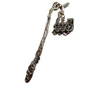 Royal Swan Antique Silver, 3D Steam Engine Train Bookmark (125mm) in a Velvet Gift Bag. Locomotive Bookmark.