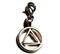 Royal Swan Antique Silver AA Triangle Charm on 16mm Silver Plated Lobster Clasp, Recovery Alcoholics Anonymous Symbol in a Velvet Gift Bag. Bags Charm/Keychains/Zippers/Etc