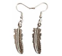 Royal Swan Antique Silver, Dangly Feather Earrings on Sterling Silver Hallmarked Hooks in a Velvet Gift Bag. Hippy, Boho-Chic, Free-Spirited, Artistic, Bohemian Jewelry. Feather 30x10mm