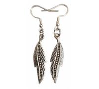 Royal Swan Antique Silver, Dangly Feather Earrings on Sterling Silver Hallmarked Hooks in a Velvet Gift Bag. Hippy, Boho-Chic, Free-Spirited, Artistic, Bohemian Jewelry. 4.5cm Drop Length.