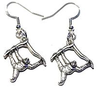 Royal Swan Antique Silver Orangutan (23 x 20mm) Earrings on Sterling Silver Hooks in a Velvet Gift Bag. Ape, Monkey, Man of The Forest Jewelry.