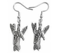 Royal Swan Archangel St. Rafael (The Healer & Protector) Earrings on Sterling Silver Hallmarked Hooks, in a Velvet Gift Bag. St. Rafael Angel Jewelry.
