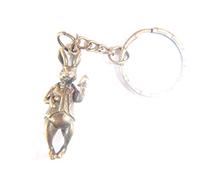 Royal Swan Designs Bronze Alloy Alice in Wonderland Rabbit Keyring in a Free Giftbag