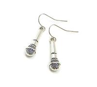 Royal Swan Dynamic Microphone Earrings, 925 Silver Hooks, Sing, Singer, Singing, Musician, 3D Music Jewelry, Gift Under a Tenner, Gift Bag