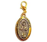 Royal Swan Gold Tone St Jude Pray For Us Patron Saint of Lost Causes Charm Medal Pendant on a Lobster Clasp Phones Bags Recovery Depression Christian Catholic