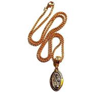 Royal Swan Gold Tone 'ST JUDE THADDEUS PRAY FOR US' MEDAL (30mm x 16mm) PENDANT NECKLACE on a 60cm Gold Stainless Steel Chain in a Velvet Gift Bag. The Patron Saint of Lost Causes.