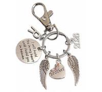 Royal Swan Personalised Brother Memorial Keychain 'I Will Hold You in My Heart Until I Hold You in Heaven' Keychain with Initials & Present Year in a Velvet Gift Bag. In Memory Loved Sibling Keyring.