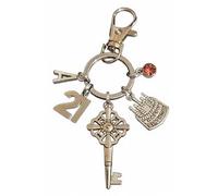 Royal Swan Personalised, Unisex 21st Birthday Keychain with Initials, Birthstone & Key in a Velvet Gift Bag. Keys to the Door Keyring. Happy Birthday Bag Charm.