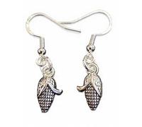 Royal Swan Small, 3D, Antique Silver Corn on the Cob (15x9mm) Earrings on Hallmarked Sterling Silver Hooks in a Velvet Gift Bag. Horticulturist, Gardener, Naturalist, Vegetable, Woodlands Jewelry.