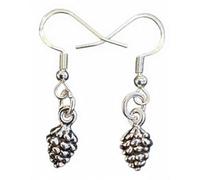 Royal Swan Small, 3D, Antique Silver Pinecone (13x6mm) Earrings on Hallmarked Sterling Silver Hooks in a Velvet Gift Bag. Horticulturist, Gardener, Naturalist, Woodlands Jewelry.