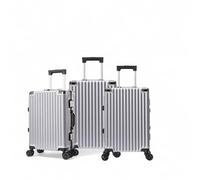 Royal Swiss ® 3 Luxury Suitcases, 4 Wheels, TSA Lock, Adjustable Telescopic Handle · 360° Wheeled Suitcases, Suitcase SetsSilver, Zilver, Large, Modern