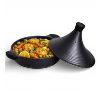 Royal Swiss 32 cm Aluminium Cooking Tagine Suitable for Induction Colour Pink Gold (Black, 32)