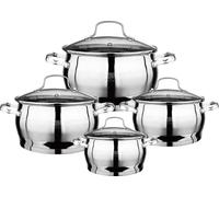 Royal Swiss 8-Piece Cookware Set with Glass Lids