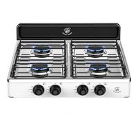 Royal Swiss AOTE-6004 4-Bulb Gas Stove LPG Gas Stove with 4 Burners Each 2.2 kW, Portable Gas Hob for Butane Propane Gas Bottle, Metal Housing, Ignition, Camping, Garden, Outdoor, Kitchen