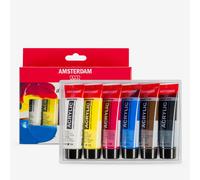 Amsterdam Standard Series Acrylic Paint Set | Color Theory Mixing Set (6 x 20 ml Tubes) | Primary Colors + Black, White & Umber