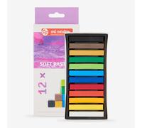 Talens Art Creation - Soft Pastel Set 12 Colours - Vivid Pigment - Velvet Finish - Easy Blend - Square Shape - Ideal for Artists - Crayon Style