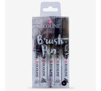 Royal Talens : Ecoline : Watercolour Brush Pen : Grey Set of 5
