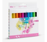 Ecoline Brush Pen Set of 10 Liquid Watercolor Pens - Basic Colors | Blendable Brush Markers for Hand Lettering, Drawing, & Crafts