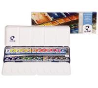 Royal Talens Van Gogh Artist Watercolour Paint 24 Half Pan Metal Box Set & Brush