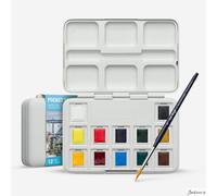 Royal Talens Van Gogh Watercolour Paint Half Pan 12 Set Pocket Box For Travel