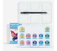 Royal Talens : Van Gogh : Watercolour Paint : Half Pan : Pocket Box Set of 12 : Vibrant Colours