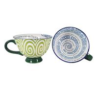 Royal Tara Bone China Blessing Mug May the Road Rise Latte Cup Green Spiral Ceramic Hand Painted Irish Symbol Kitchenware for Hot or Cold Drinks 15.2 Oz