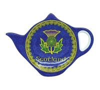 Royal Tara Bone China Thistle Tea Bag Holder Scottish Ceramic Symbol Celtic Colors Tea Accessories Kitchenware Design Present Housewarming Gift Diameter 4"", Blue