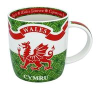 Royal Tara Bone China Welsh Mug Cymru Wales Ceramic Hand Painted Symbol Kitchenware for Hot or Cold Drinks 12.5Oz