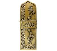 Royal Tara Bronze Failte Wall Hanging Plaque Irish Welcome Handcrafted Shamrock Celtic Spiral Decor Housewarming Gift (H 10" W 3.5")