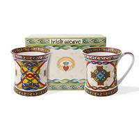 Royal Tara Celtic Cross Mug - Celtic Weave Design - Bone China - 11oz (Set of 2)