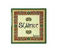 Royal Tara Ceramic Coaster Tabletop Protection Square Irish Traditional Design Heat-Resistant Suitable for Drinks Decor Bar Table Housewarming Gift (4.25" x 4.25") (Slainte)