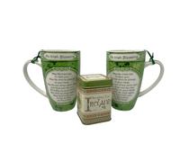 Royal Tara Ceramic Mug Set - Irish Blessing Cup and Tea Loose Leaf May the Road Rise... Bone China Kitchenware Coffe CupsTea Present Gift (2)