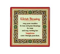 Royal Tara Ceramic Welsh Blessing Coaster Celtic Home Decor Welsh Pride - Gift or Souvenir from Wales Square 3.93"