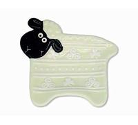 Royal Tara Clara Woolly Ware Teabag Holder Coaster Plate for Tea Bags with Hand Painted Sheep Design