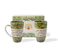 Royal Tara Irish Blessing Mug Set - Two Coordinating Mugs in Irish Gift Box