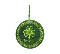 Royal Tara Irish Shamrock Rope Plaque St. Patrick's Day Satin Lucky Sign Celtic Green and Gold Home Decor 6.29''