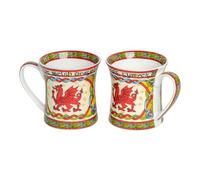 Royal Tara Set of 2 Welsh Dragon Coffee Mug Cymru - Wales Celtic Design New Bone China Cup Ceramic - 11 oz