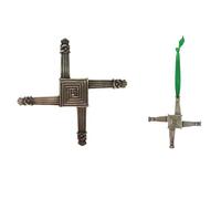 Royal Tara St. Brigid's Cross Set of 2 - Bronze Wall Plaque and Hanging Ornament