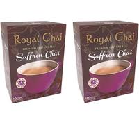 Royal Tea (Chai) in Various Flavours - Instant Premix - Made with Natural Tea Extract & Mixture Of Aromatic Indian Spices - Saffron Unsweetened 180g - P2