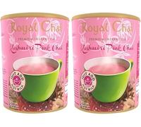 Royal Tea (Chai) in Various Flavours - Instant Premix - Made with Natural Tea Extract & Mixture Of Aromatic Indian Spices - Kashmiri Pink Unsweetened Tub 400g - P2