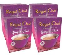 Royal Tea (Chai) in Various Flavours - Instant Premix - Made with Natural Tea Extract & Mixture Of Aromatic Indian Spices - Ginger Sweetened 220g - P4
