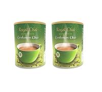 Royal Tea Elaichi Chai Unsweetened Tub 400g (Pack of 2) - Premium Instant Cardamom Indian Tea - Natural