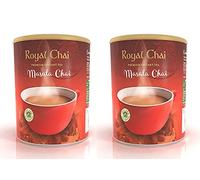 Royal Tea Masala Chai Sweetened Tub 400g (Pack of 2) - Premium Instant Masala Indian Tea