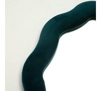 Royal Teal Oval Pebble Velvet Frame Wall Mirror