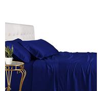 Royal Tradition Viscose from Bamboo Bed Sheets, Full, Solid Navy Blue, Super Soft and Cool 4PC Sheet Set