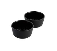 Royal Van Kempen & Begeer Black Ceramic Ramekin Set of 2 - 11cm Diameter - Durable Oven-Safe Serving Bowls for Baking, Soufflés, Dips, Snacks, and Desserts - Microwave, Dishwasher & Freezer Safe