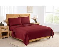 Royal Velvet Signature Dobby Stripe Burgundy 4 Piece King Sheet Set, Oeko-TEX Certified Confidence